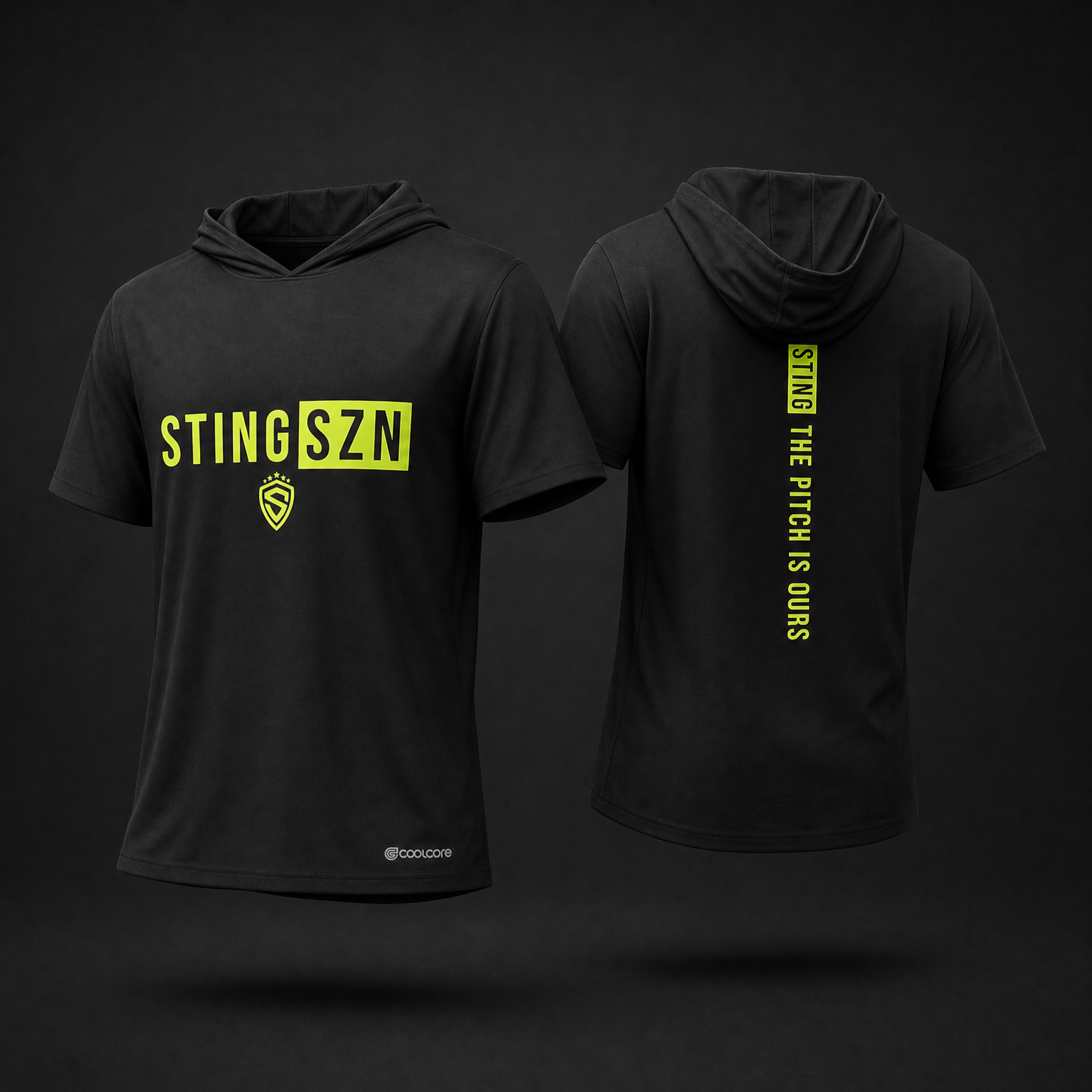 Sting SZN | Pitch Is Ours Coolcore Hoodie | Black/Neon