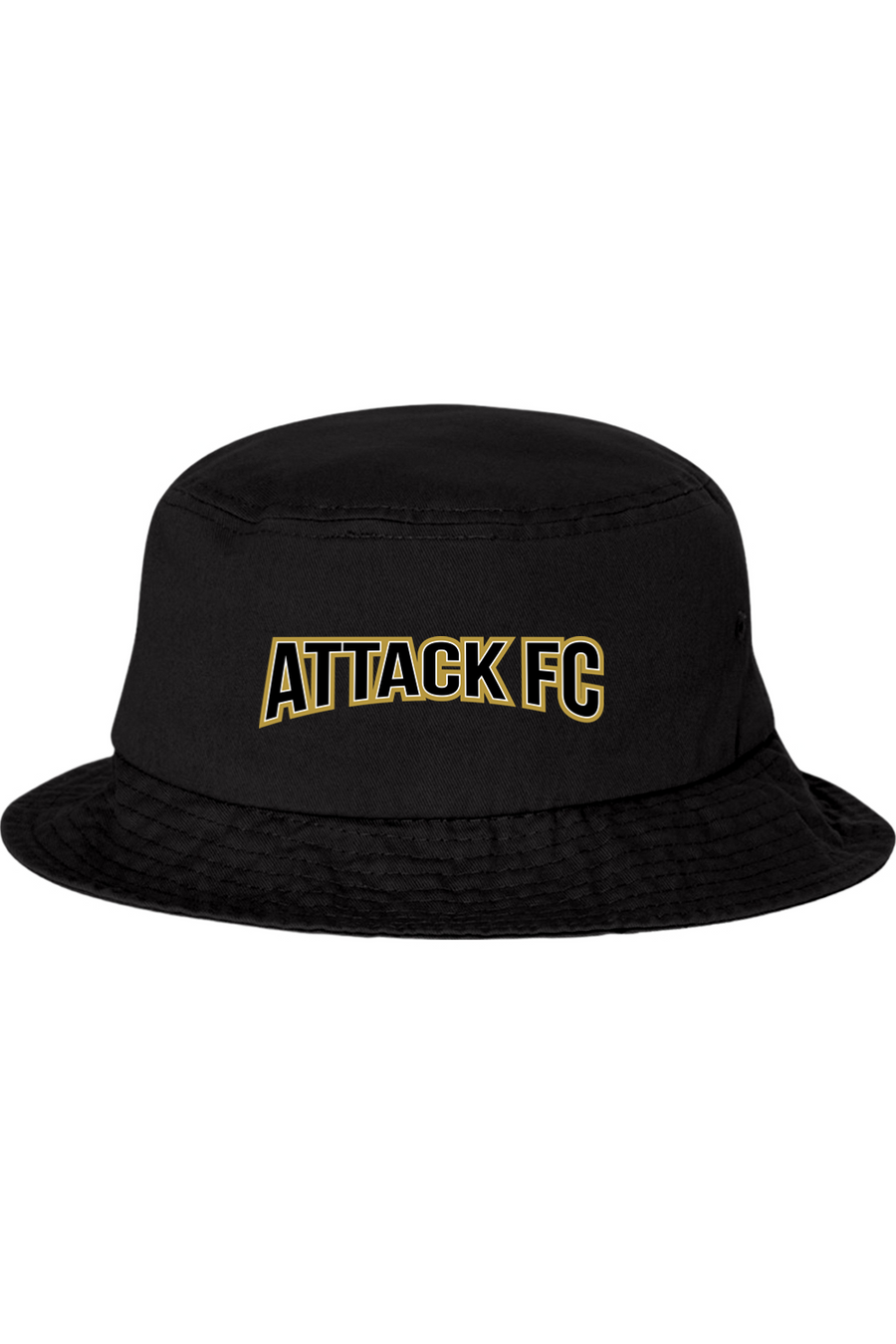 Attack FC | Bucket Cap – Black, front view